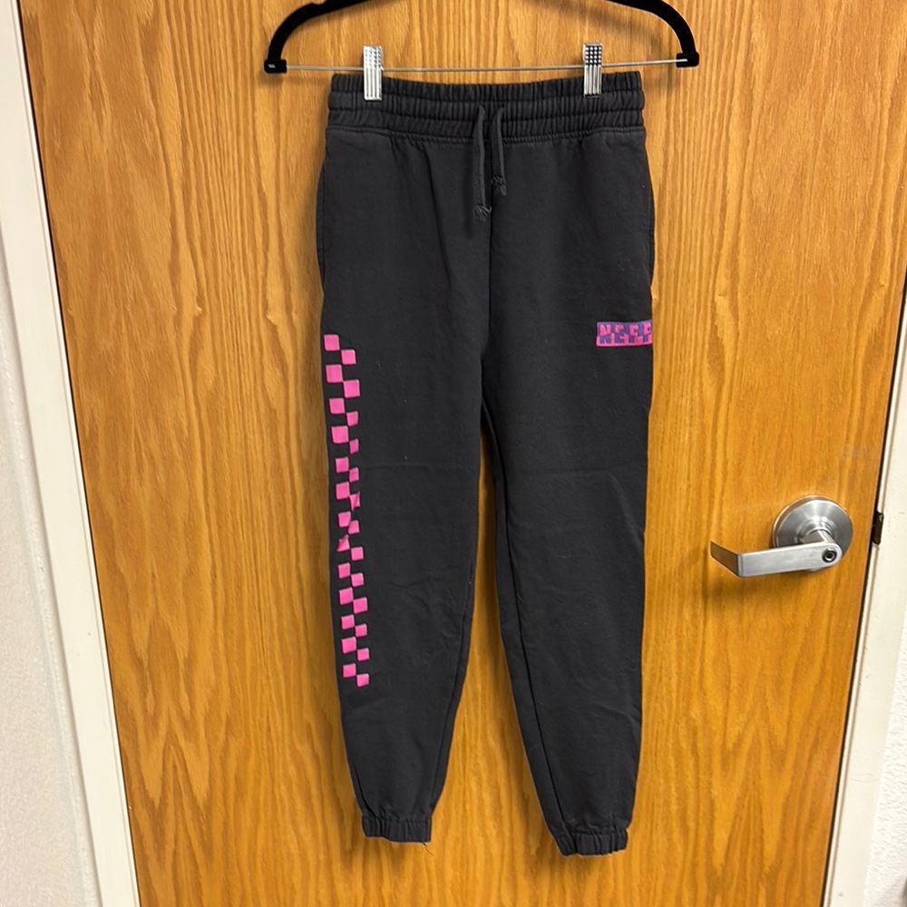 Neff Black Jogger sweat Pants with Pink Accents